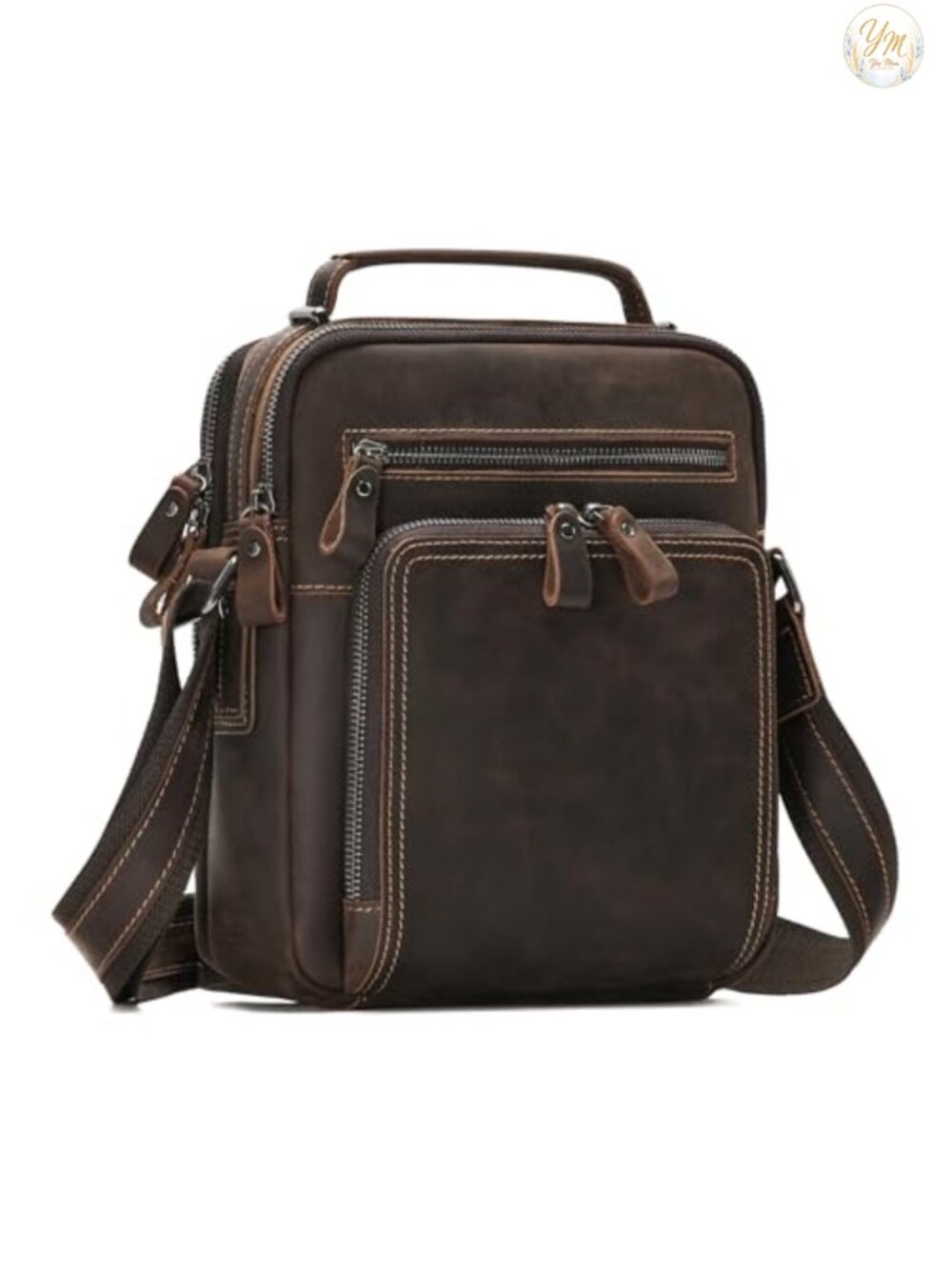 Genuine Leather Small Messenger Bag for Men Vintage Shoulder Crossbody